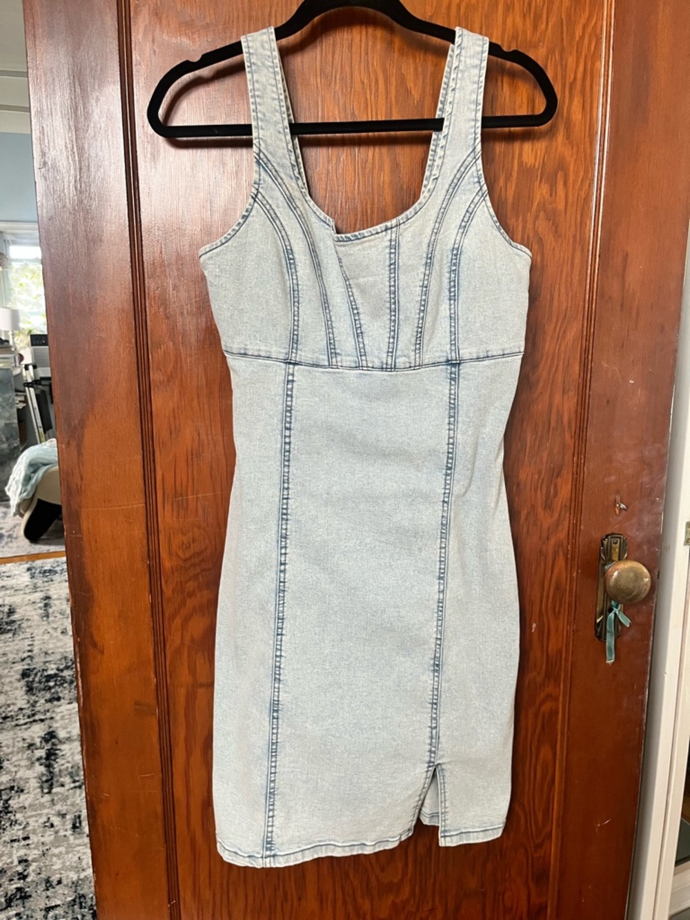 Rewash Light Blue Denim Mini Tank Dress